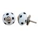 White Dark Grey Polka Dotted Knob