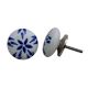 Blue Floral Flat Knob