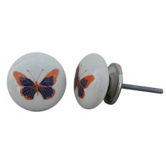 Blue Butterfly Ceramic Kids Knob