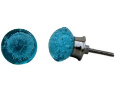 Turquoise Bubble Glass Drawer Knobs