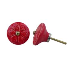 Red Wheel Flower Knob (1)