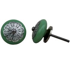 Pea Green Strewn Flat Knob