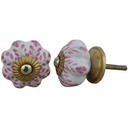 Pink Leaf Medium Knob