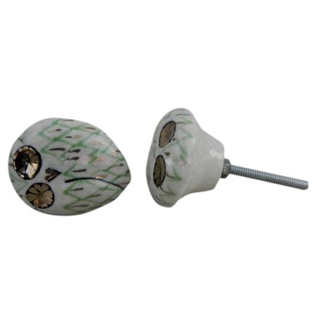 Green Owl Cabinet Bird Knob