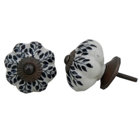 Black Leaf Dresser Knob