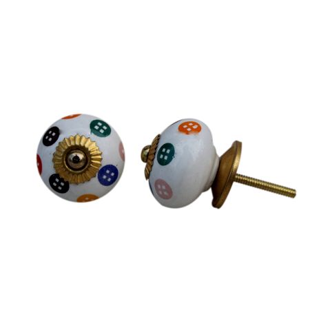 Mixed Polka Dot Ceramic Drawer Knob