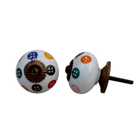 Mixed Polka Dot Ceramic Drawer Knob