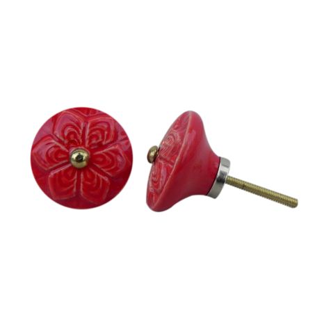 Red Wheel Flower Knob (1)