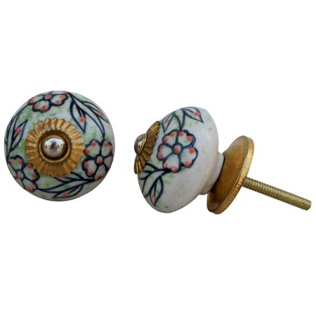 Black Leaf Ceramic Knob