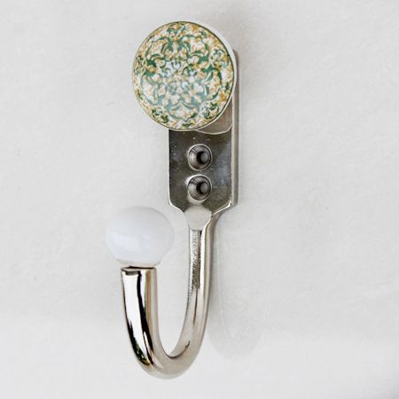 Green Floral Flat Hooks