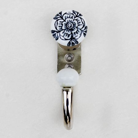 Grey Black Rose Flat Hooks