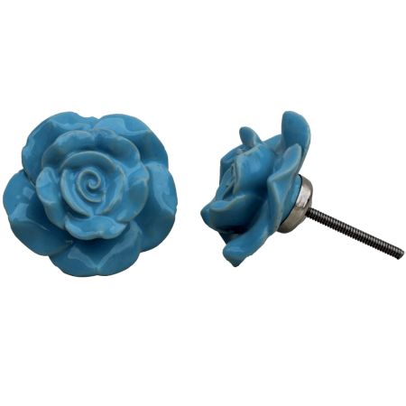 Turquoise Flower Knob