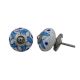 Turquoise Floral Crackle Ceramic Drawer Knob