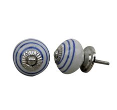 White Navy Blue Knob