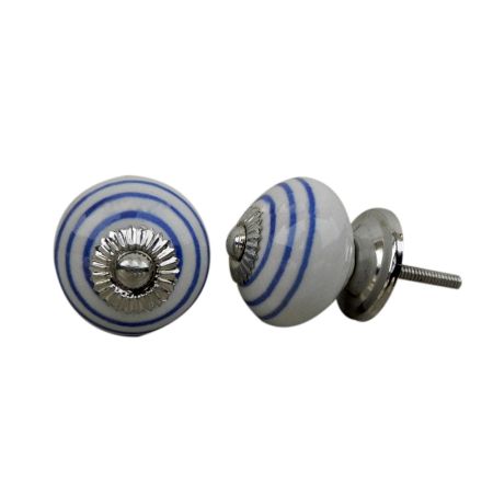 White Navy Blue Knob
