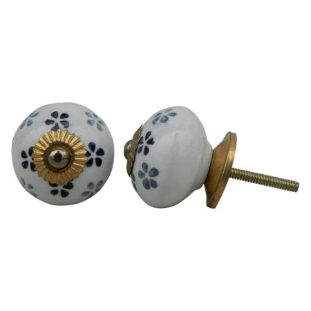 Grey Black Floral Knob (1)