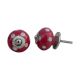 Blood Red White Polka Wardrobe Knob