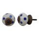 Cream Navy Blue Polka Drawer Knob