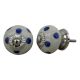 Cream Navy Blue Polka Drawer Knob