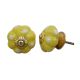 Yellow White Polka Melon Ceramic Knob