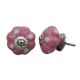 Pink White Polka Ceramic Drawer Knob