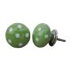 Green White Polka Ceramic Cabinet Knob