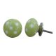 Green White Polka Ceramic Almirah Knob
