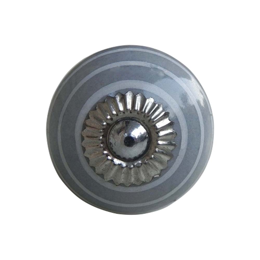 Dark Grey White Knob