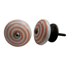 Orange Pattern Flat Knob