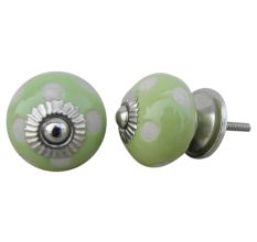 Light Green Etched Ceramic Knob 15