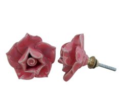 Old Pink Rose Knob