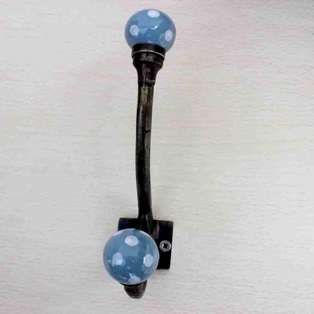 Dark Grey Dot Iron Hooks-EHG-07