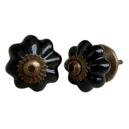 Black Ceramic Knob Small