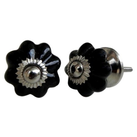 Black Ceramic Knob Small