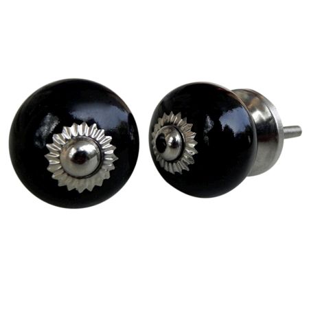 Black Ceramic Knob Small