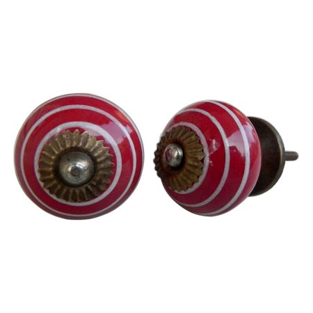 Dark Red White Knob