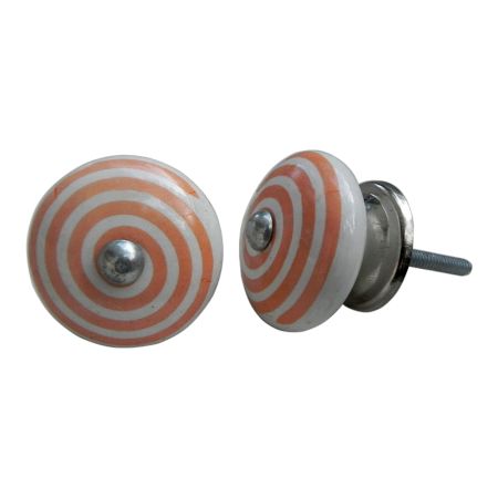 Orange Pattern Flat Knob