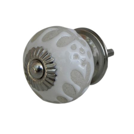 White Etched Ceramic Knob-28