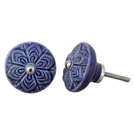 Purple Wheel Flower Knob