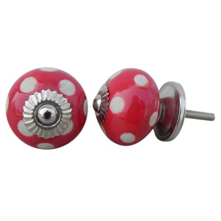 Red Etched Ceramic Knob 14