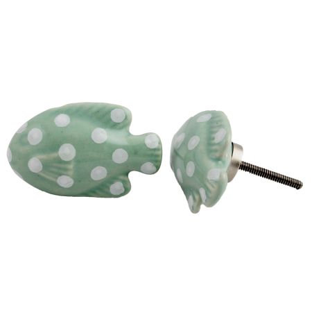 Green Fish Polka Dot Knob