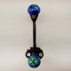 Navy Blue Floral Iron Hook-EHG-37