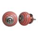 Peach White Striped Knob
