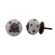White Royal Blue Polka Dot Ceramic Drawer Knob