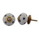 White Royal Blue Polka Dot Ceramic Drawer Knob