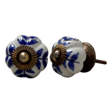 Blue Leaf Medium Knob