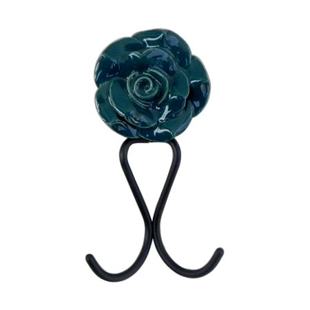 Forest Green Rose Hooks