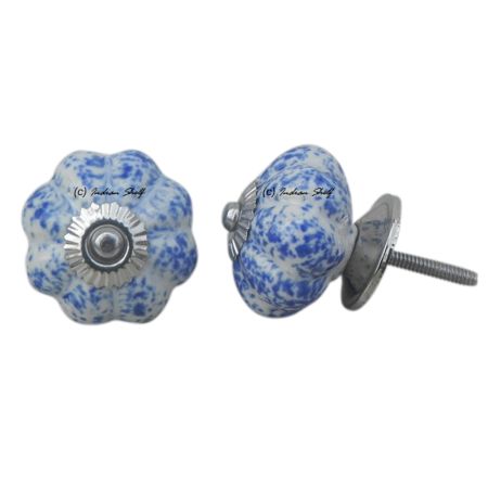 Blue Calico Melon Knob