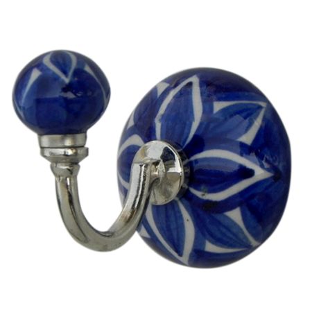 Navy Blue Floral Hooks