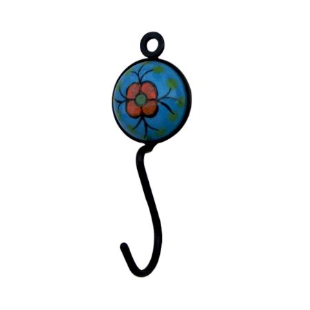 Orange Floral Designer Wall Hooks